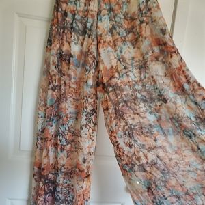 Bebe Wide Leg Sheer Pants
